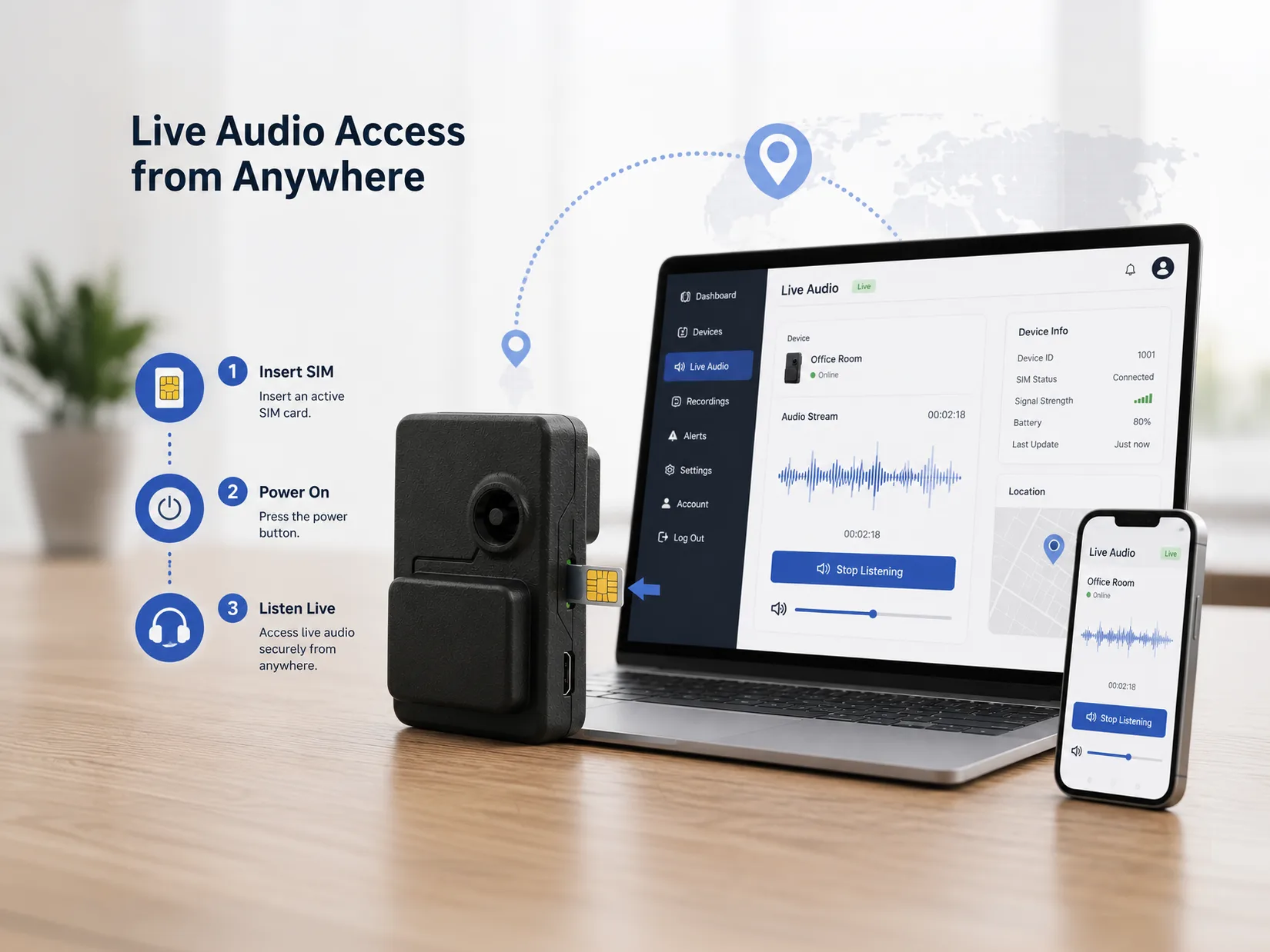 Live Audio Access from Anywhere